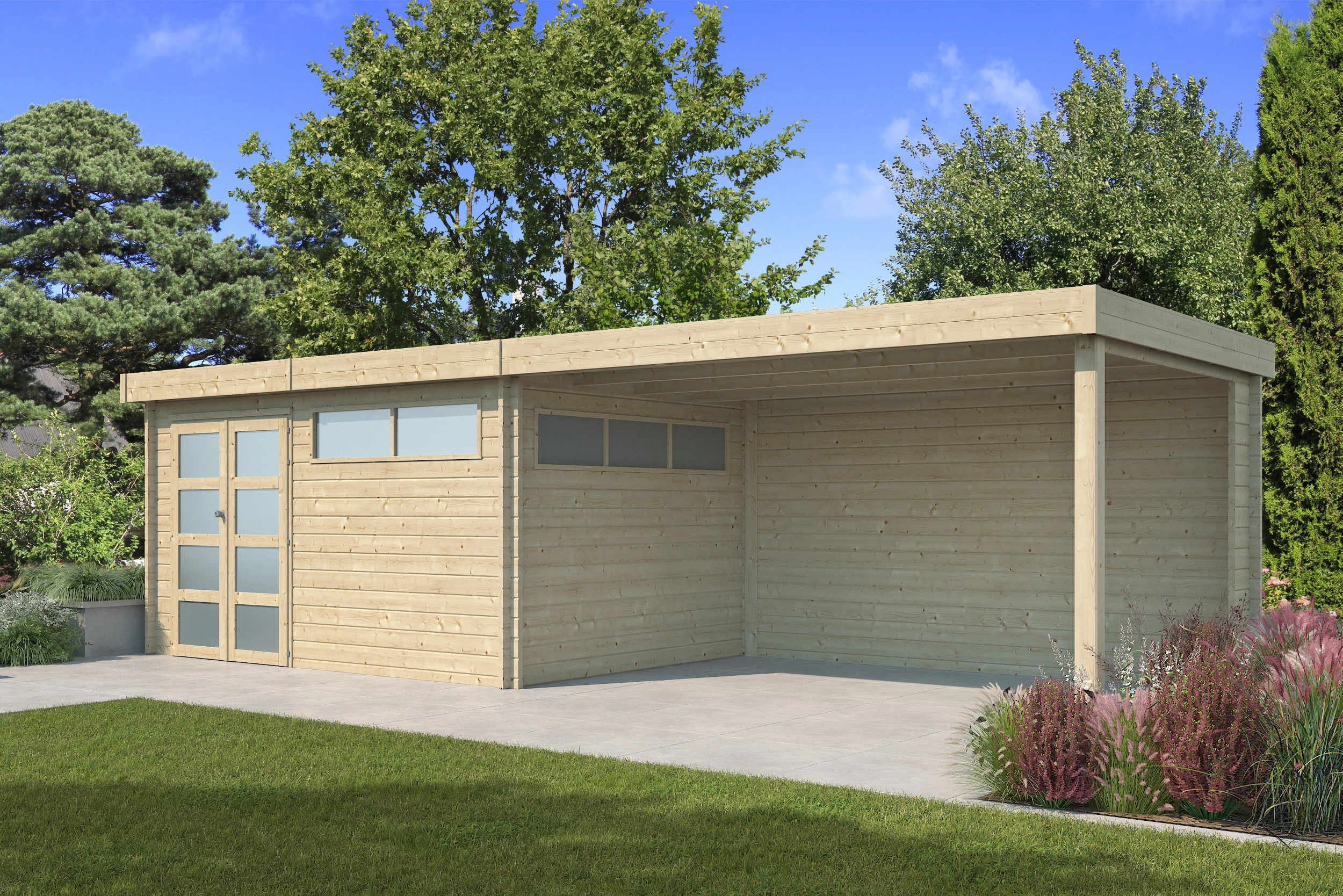 Woodlands Blokhut Modern met Overkapping 815 x 295 cm - Afbeelding 1